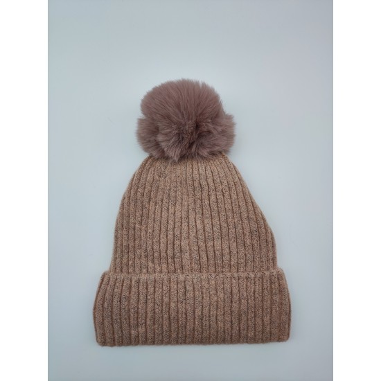 Add A Fluffy Ball Knit Cap Add A Fluffy Ball Knit Cap
