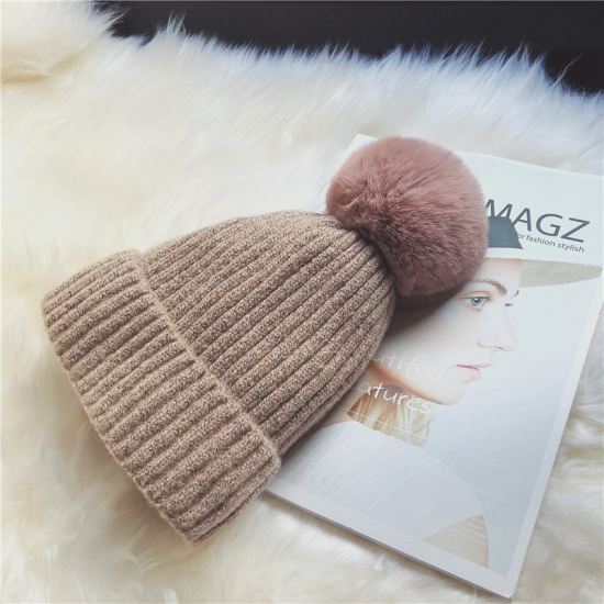 Add A Fluffy Ball Knit Cap Add A Fluffy Ball Knit Cap