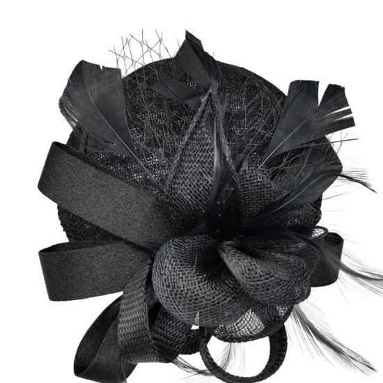 Black feather retro small bowler hat Black feather retro small bowler hat